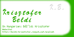 krisztofer beldi business card